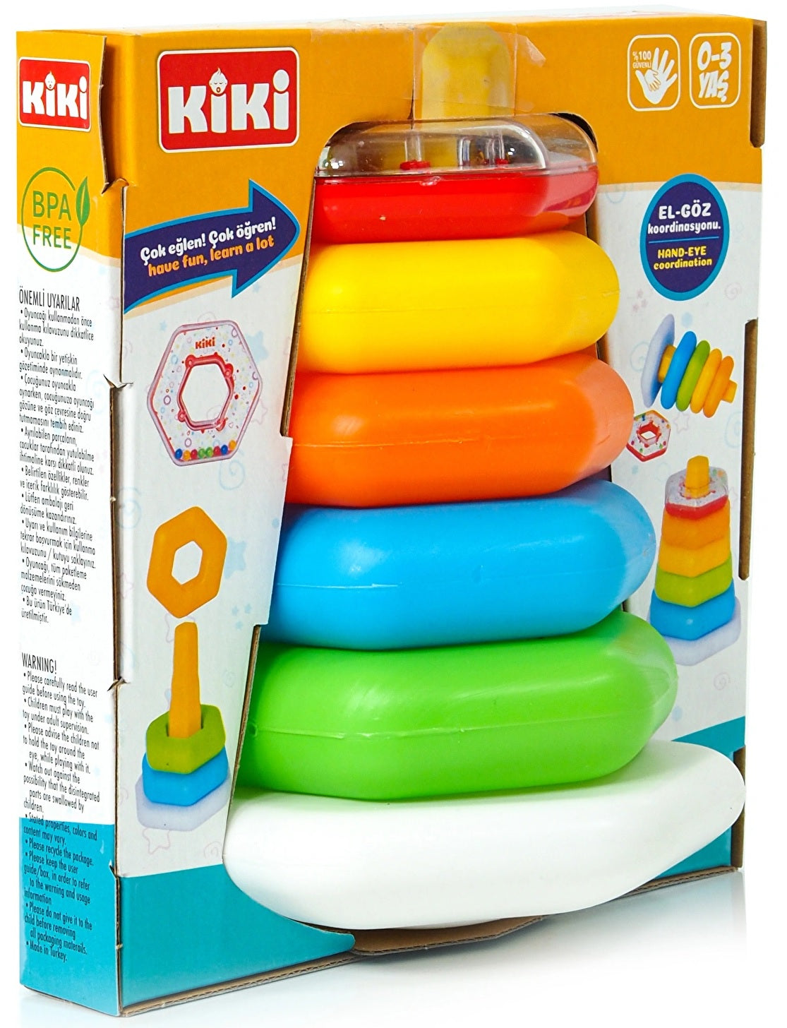 Stapelspielzeug mit Ringen,Stapelturm & Beißringe BPA Frei Mit Rassel