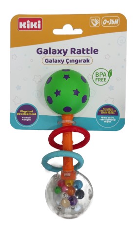 Galaxy Rassel, Greifling Ball Rassel Spielzeug für unterwegs, Interaktives Babyspielzeug BPA Frei