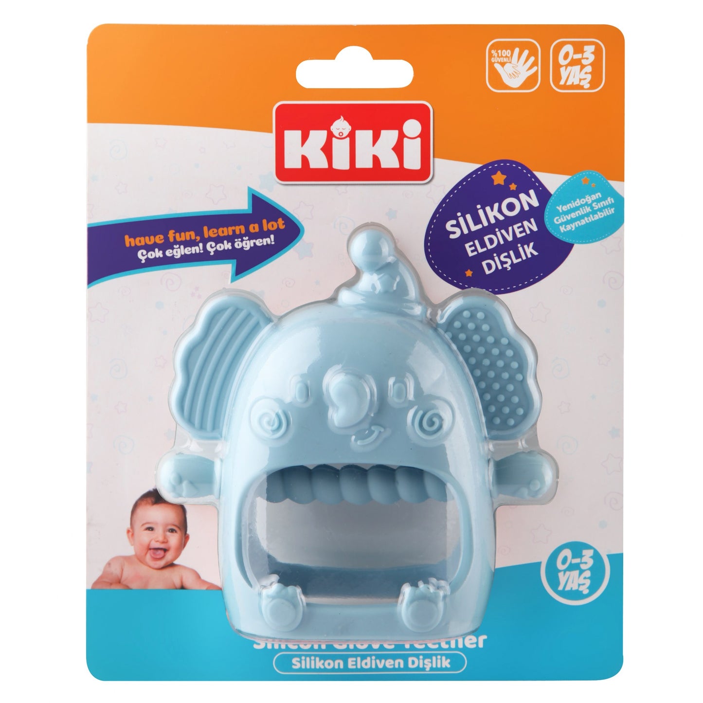 Baby Beißring Blau Zahnungshilfe Handschuh BPA Frei