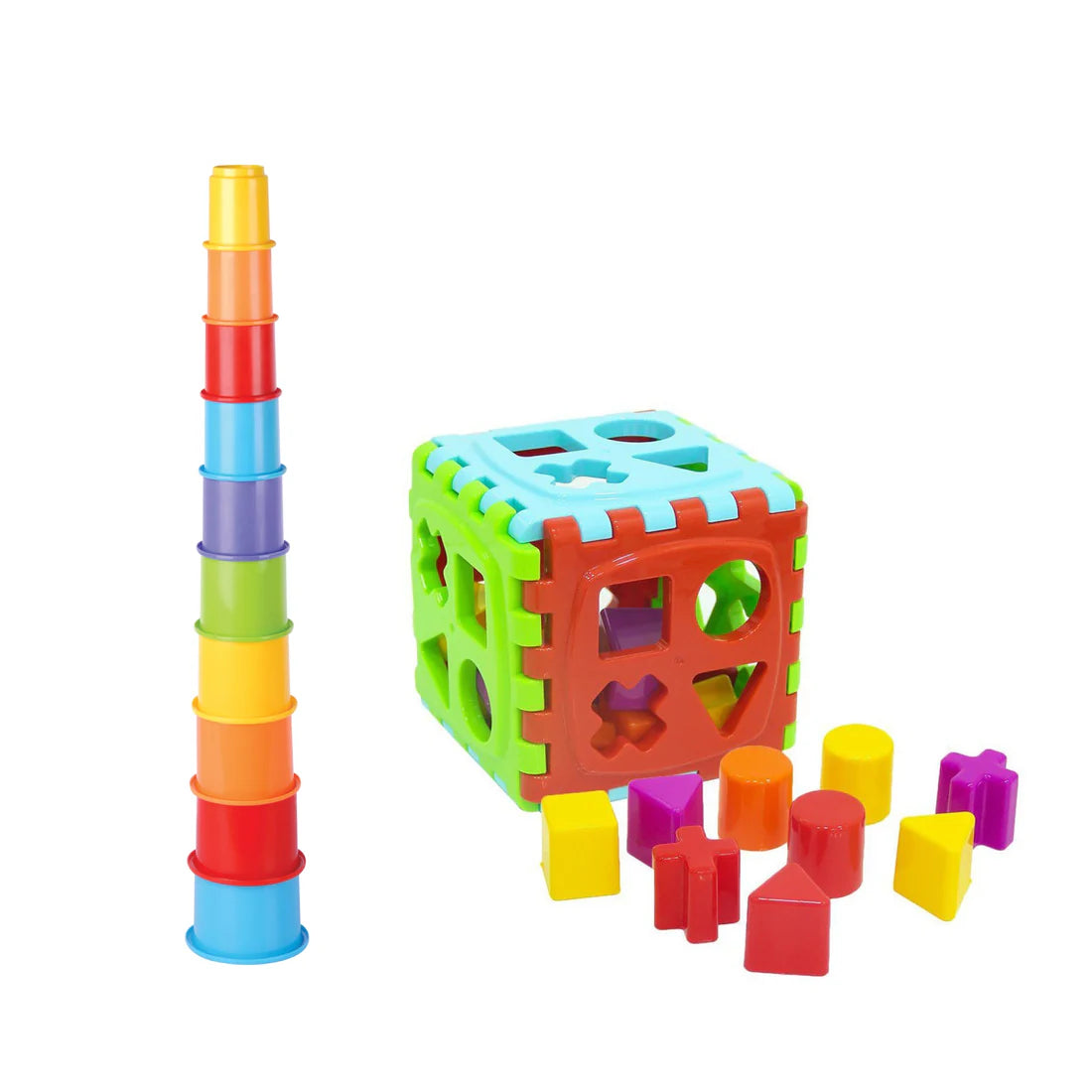 Baby Lernspielzeug Bundle – Erste Bausteine & Mega Stapelturm , BPA Frei