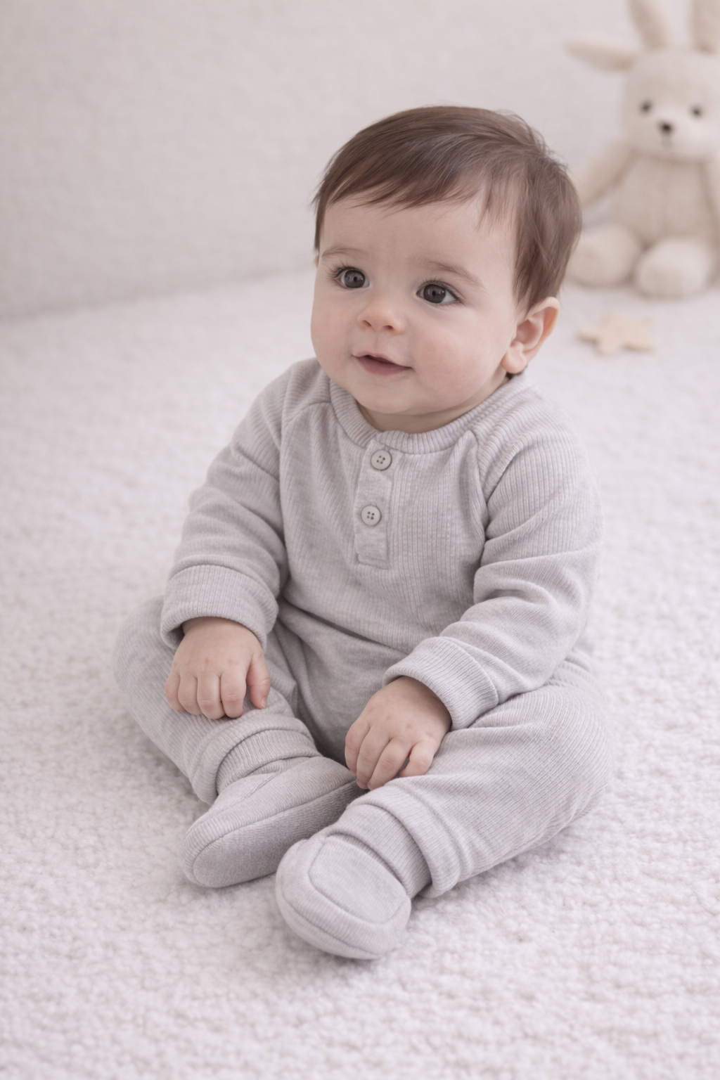 100 % Bio-Baumwolle Baby Booties Grau – schonend für empfindliche Haut