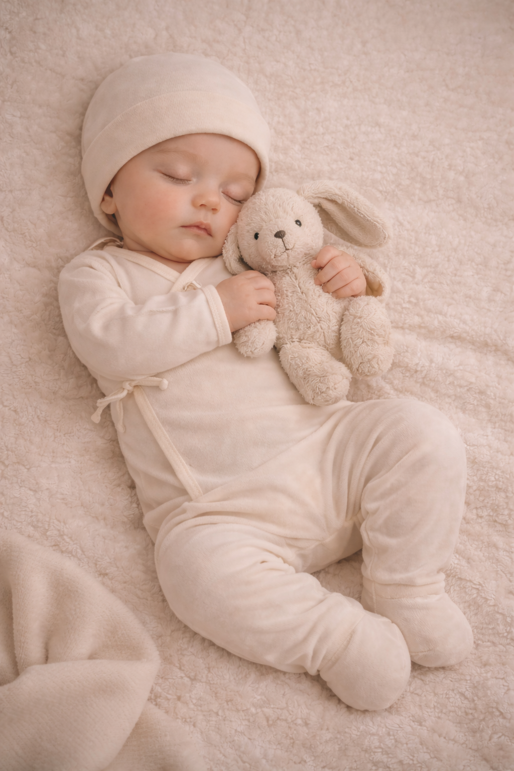 Baby trägt Neugeborenen Set zur Krankenhaus Entlassung – Bio Babykleidung