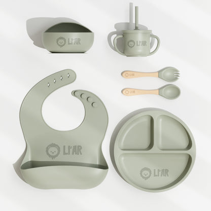 Baby Silikon Geschirr-Set Pistazie – BPA-frei & spülmaschinenfest