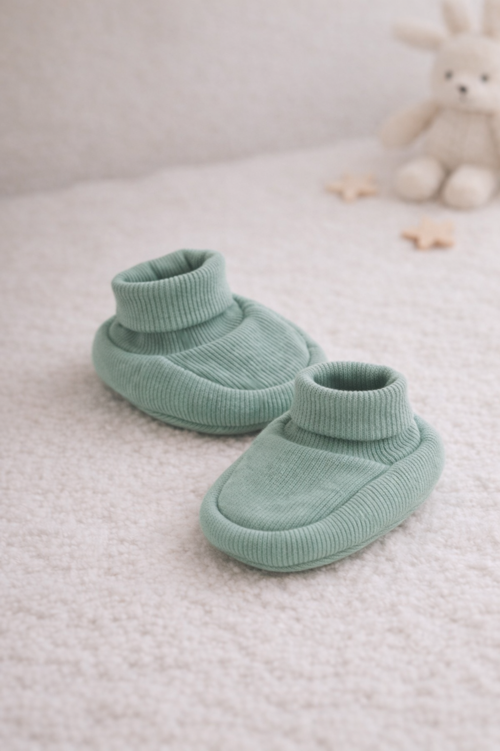 Baby Booties Mint für Neugeborene – bequem & atmungsaktiv