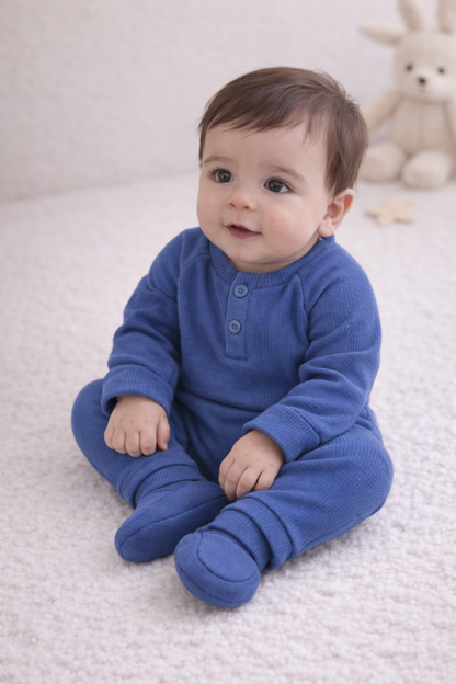 100 % Bio-Baumwolle Baby Booties Blau – schonend für empfindliche Haut