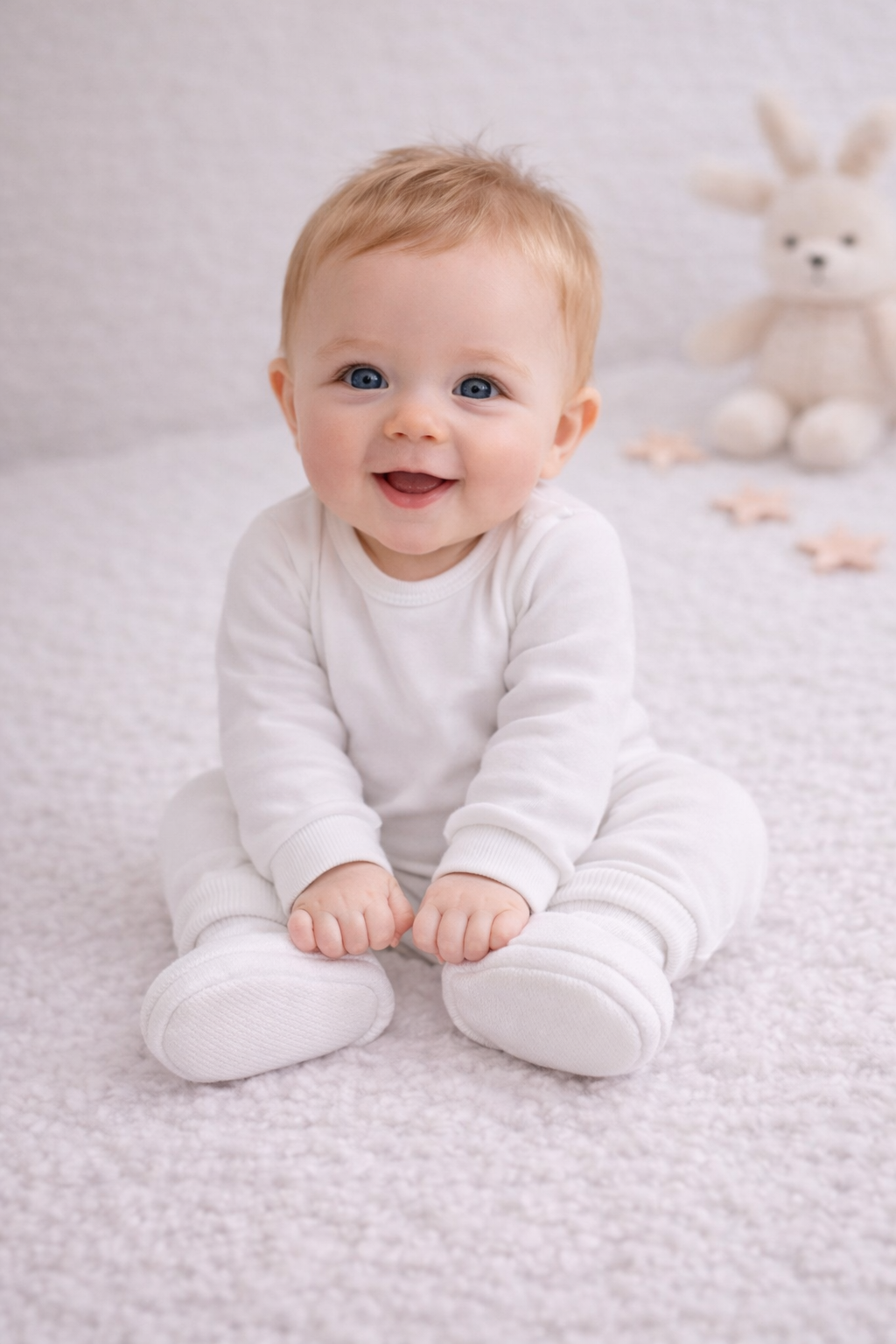 100 % Bio-Baumwolle Baby Booties weis – schonend für empfindliche Haut