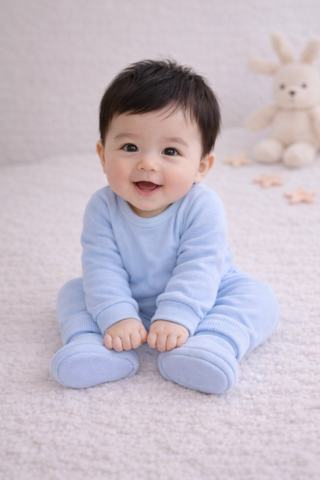 100 % Bio-Baumwolle Baby Booties Babyblau – schonend für empfindliche Haut