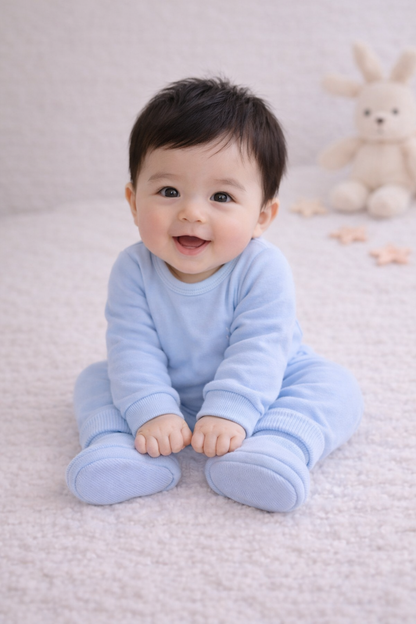 100 % Bio-Baumwolle Baby Booties Babyblau – schonend für empfindliche Haut