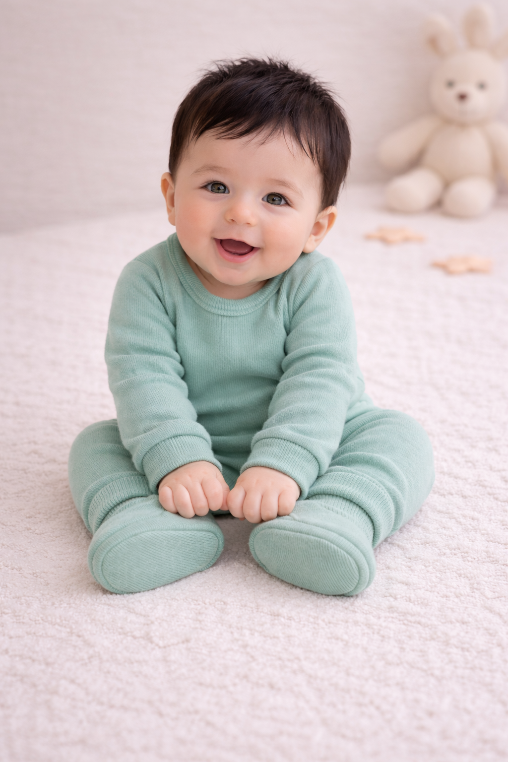 100 % Bio-Baumwolle Baby Booties Mint – schonend für empfindliche Haut
