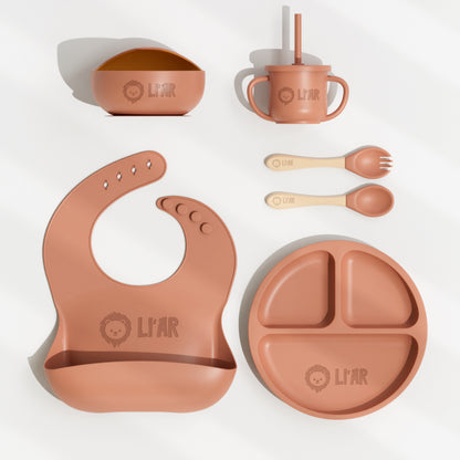 Baby Silikon Geschirr-Set Kupfer – BPA-frei & spülmaschinenfest