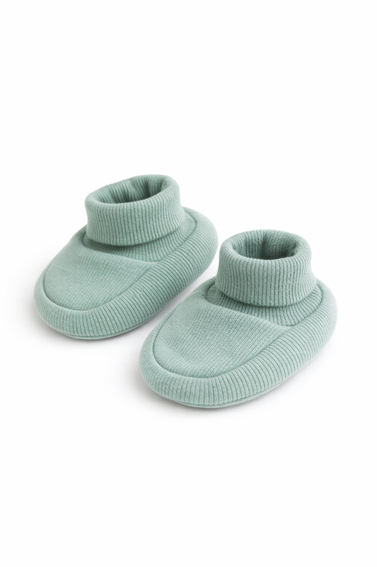Mint Baby Booties aus Bio-Baumwolle – weiche Babyschuhe