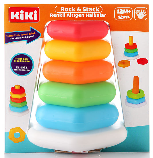 Stapelspielzeug mit Ringen,Stapelturm & Beißringe Ohne Rassel BPA Frei