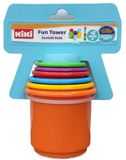 Fun Tower 6 Stapelbecher,Stapelturm, Sandspielzeug, Motorikspielzeug Lernspielzeug BPA Frei