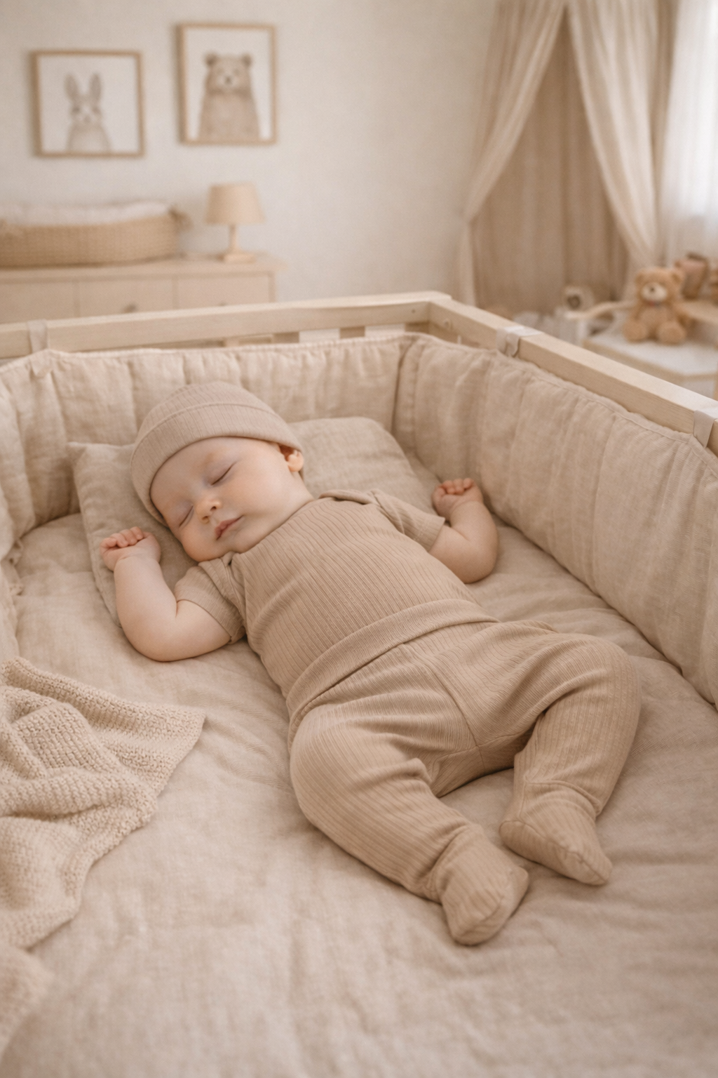 Baby trägt Teile des Newborn Sets – Komfort & Nachhaltigkeit vereint