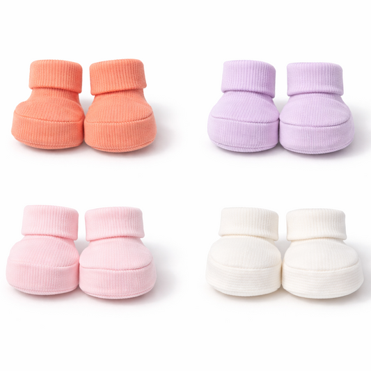 Baby Booties in Bio-Baumwolle – Vorteilspaket 4 Paar