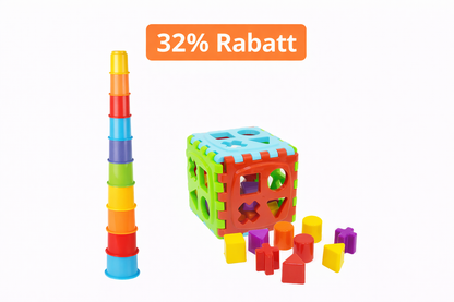 Baby Lernspielzeug Bundle – Erste Bausteine & Mega Stapelturm , BPA Frei