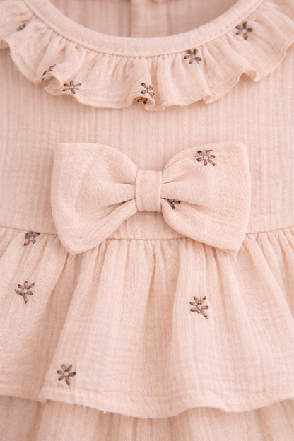 Baby Volantkleid mit Schleife & Stirnband | Bio Babykleid | Baby LI’AR