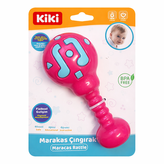Maracas Rassel Lila mit weichen Griffen für Babys BPA Frei