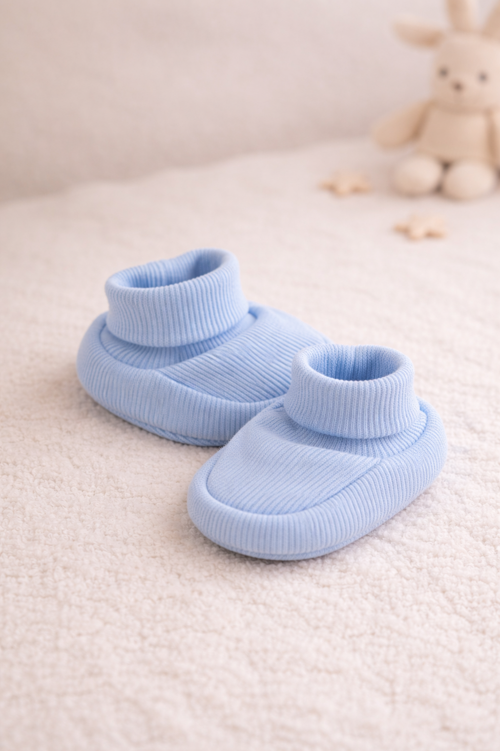 Baby Booties Babyblau für Neugeborene – bequem & atmungsaktiv