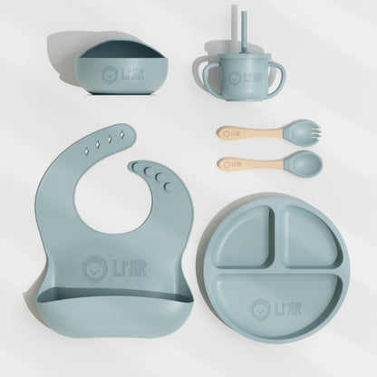Baby Silikon Geschirr-Set Zauberblau – BPA-frei & spülmaschinenfest
