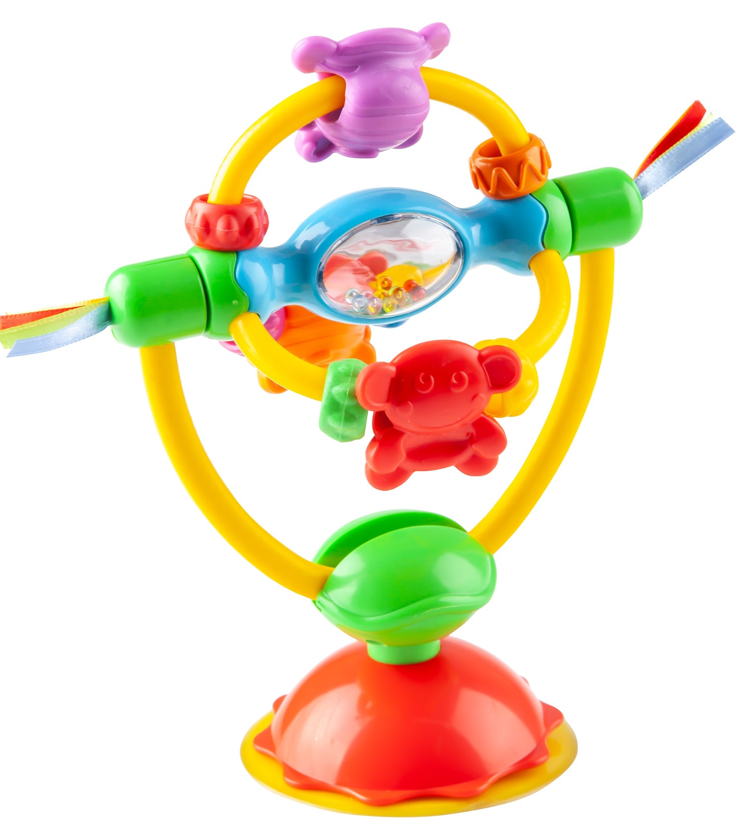 Hochstuhl Spielzeug Bunte Drehrassel mit Saugfuß BPA Frei