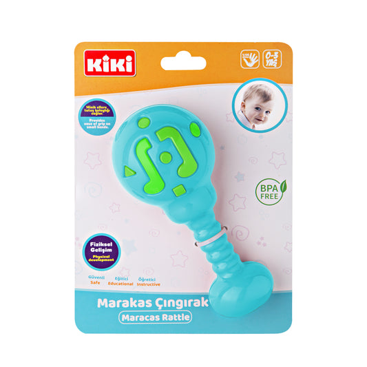 Maracas Rassel Blau mit weichen Griffen für Babys BPA Frei