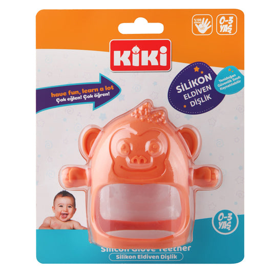Baby Beißring Orange Zahnungshilfe Handschuh BPA Frei