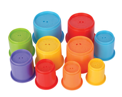 Mega Tower 10 Stapelbecher – Stapelturm, Sandspielzeug, Badewannenspielzeug, Wasserspielzeug, Motorikspielzeug