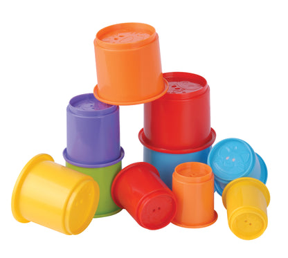 Mega Tower 10 Stapelbecher – Stapelturm, Sandspielzeug, Badewannenspielzeug, Wasserspielzeug, Motorikspielzeug