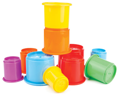 Mega Tower 10 Stapelbecher – Stapelturm, Sandspielzeug, Badewannenspielzeug, Wasserspielzeug, Motorikspielzeug