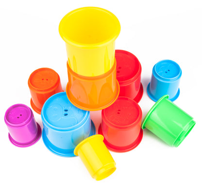 Mega Tower 10 Stapelbecher – Stapelturm, Sandspielzeug, Badewannenspielzeug, Wasserspielzeug, Motorikspielzeug