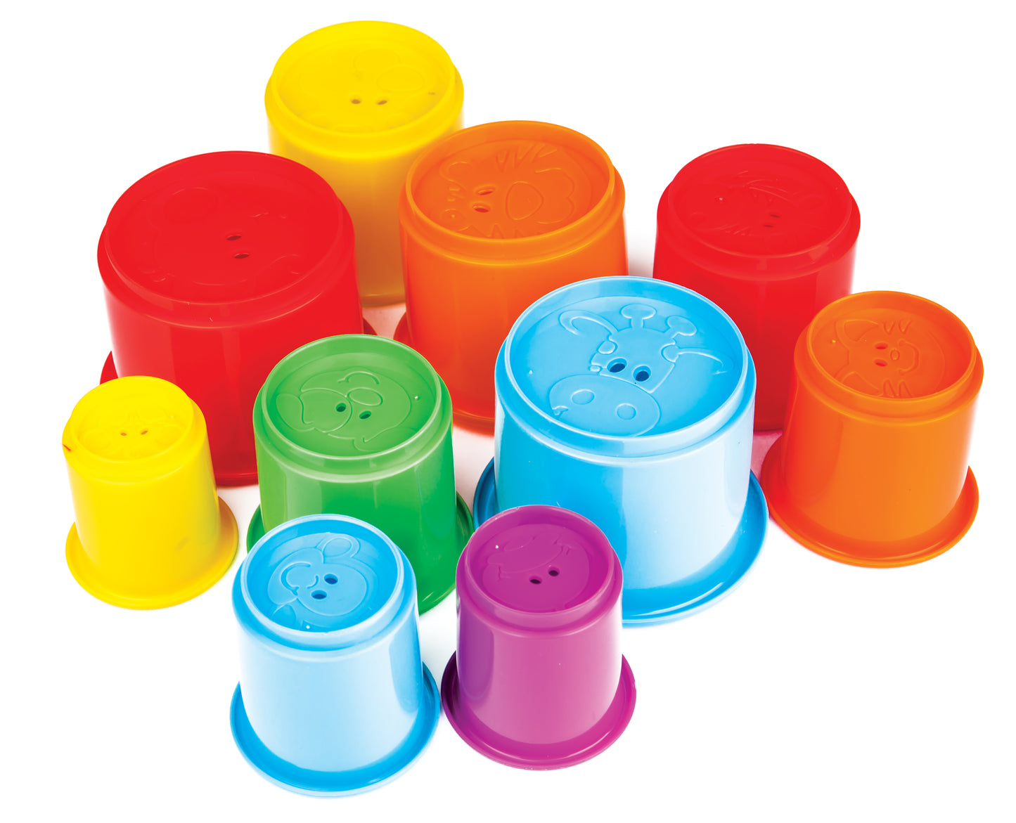 Mega Tower 10 Stapelbecher – Stapelturm, Sandspielzeug, Badewannenspielzeug, Wasserspielzeug, Motorikspielzeug