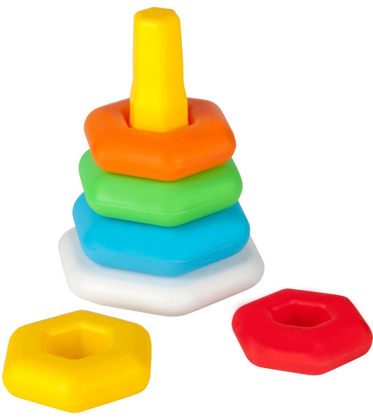 Stapelspielzeug mit Ringen,Stapelturm & Beißringe Ohne Rassel BPA Frei