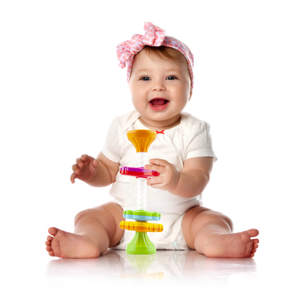 Mini Spinny, Stapelspielzeug für Babys, sensorisches Spielzeug, BPA Frei