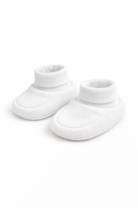 Weis Baby Booties aus Bio-Baumwolle – weiche Babyschuhe