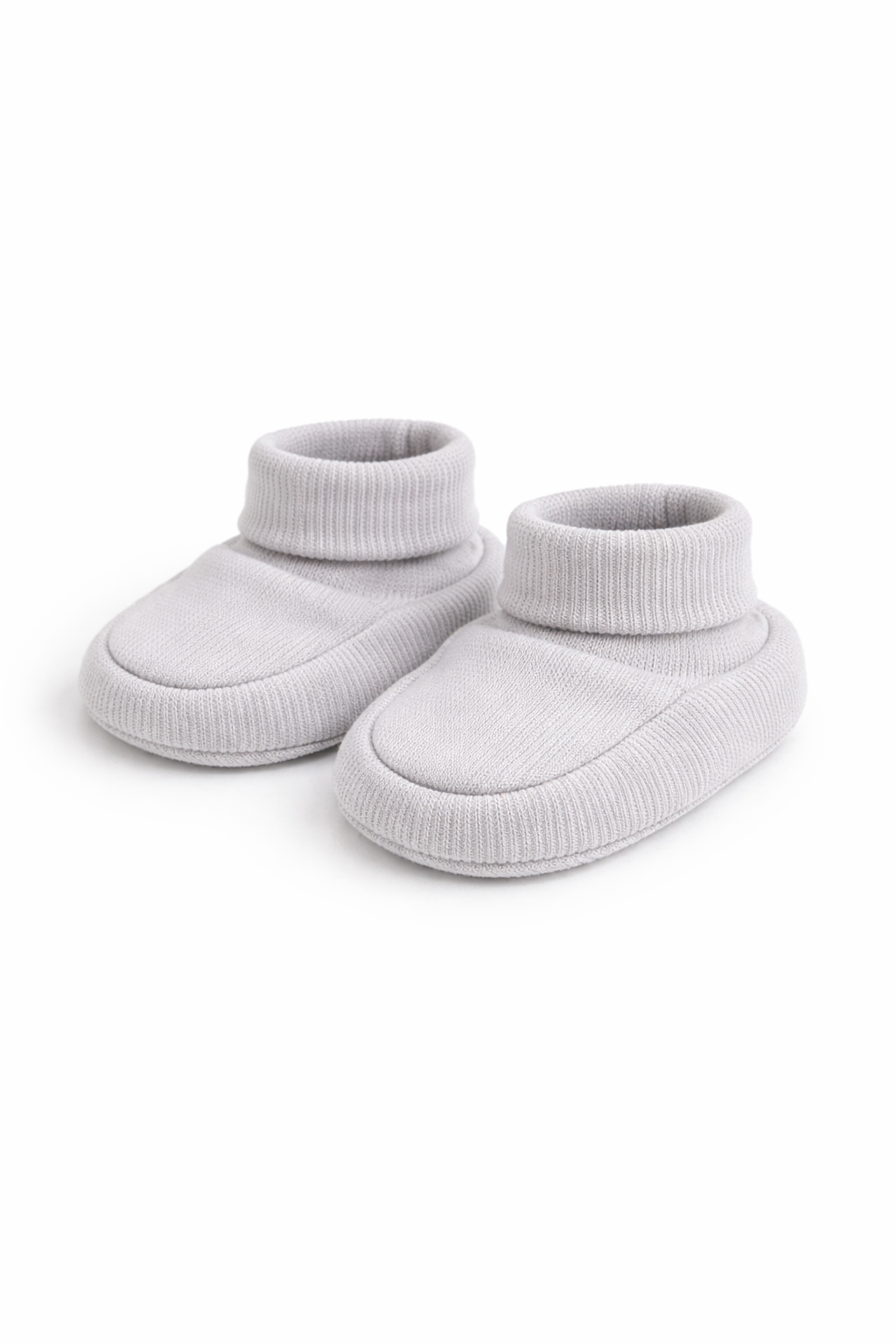Graue Baby Booties aus Bio-Baumwolle – weiche Babyschuhe