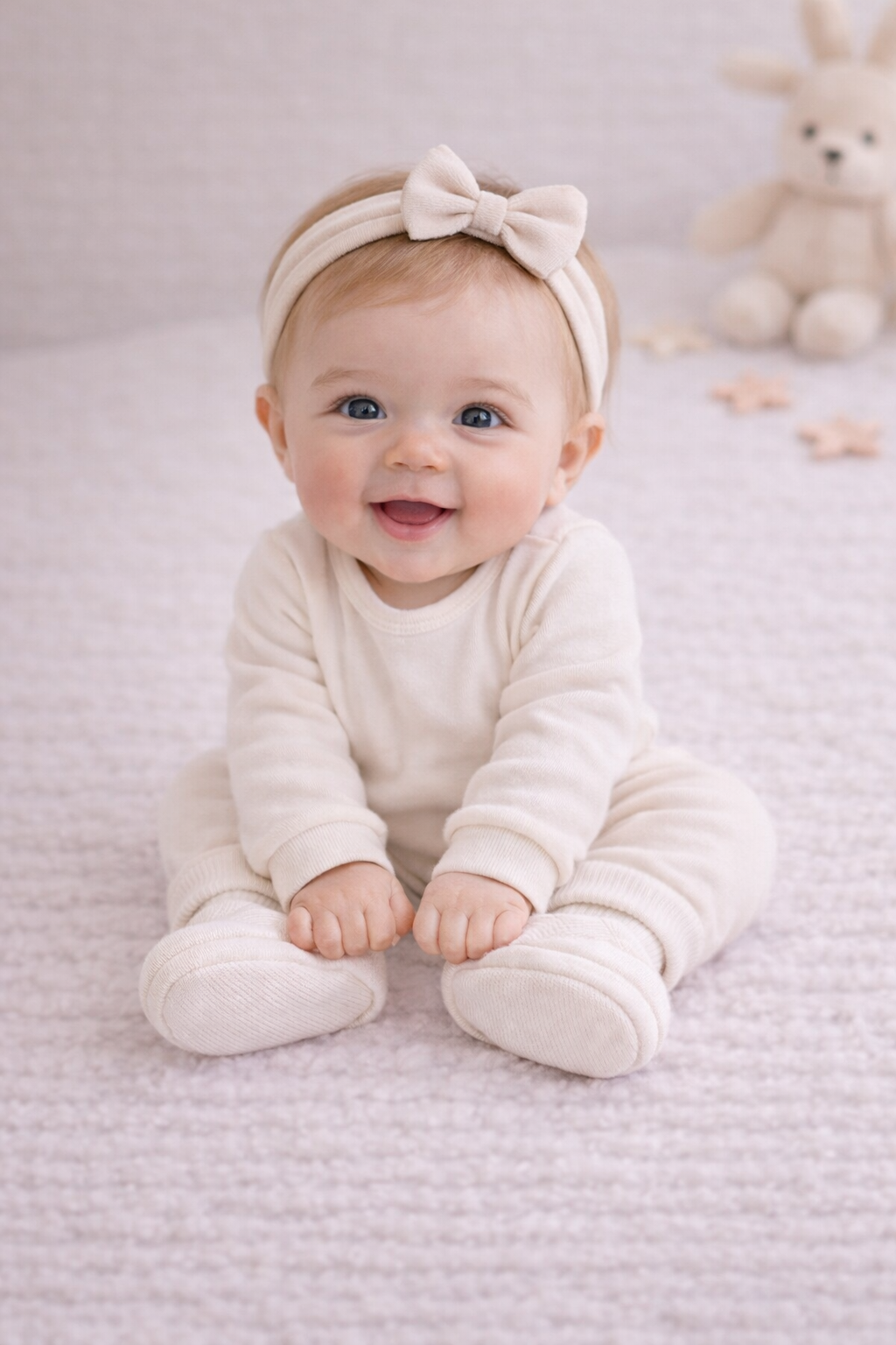 100 % Bio-Baumwolle Baby Booties Beige – schonend für empfindliche Haut