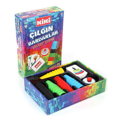 Crazy Cups Spiel für Kinder und Erwachsene, Mit 12 Speed Cups, jede menge Karten und 1 Klingel