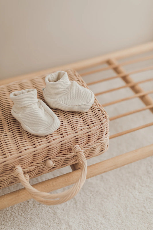 Baumwolle Baby Booties Beige