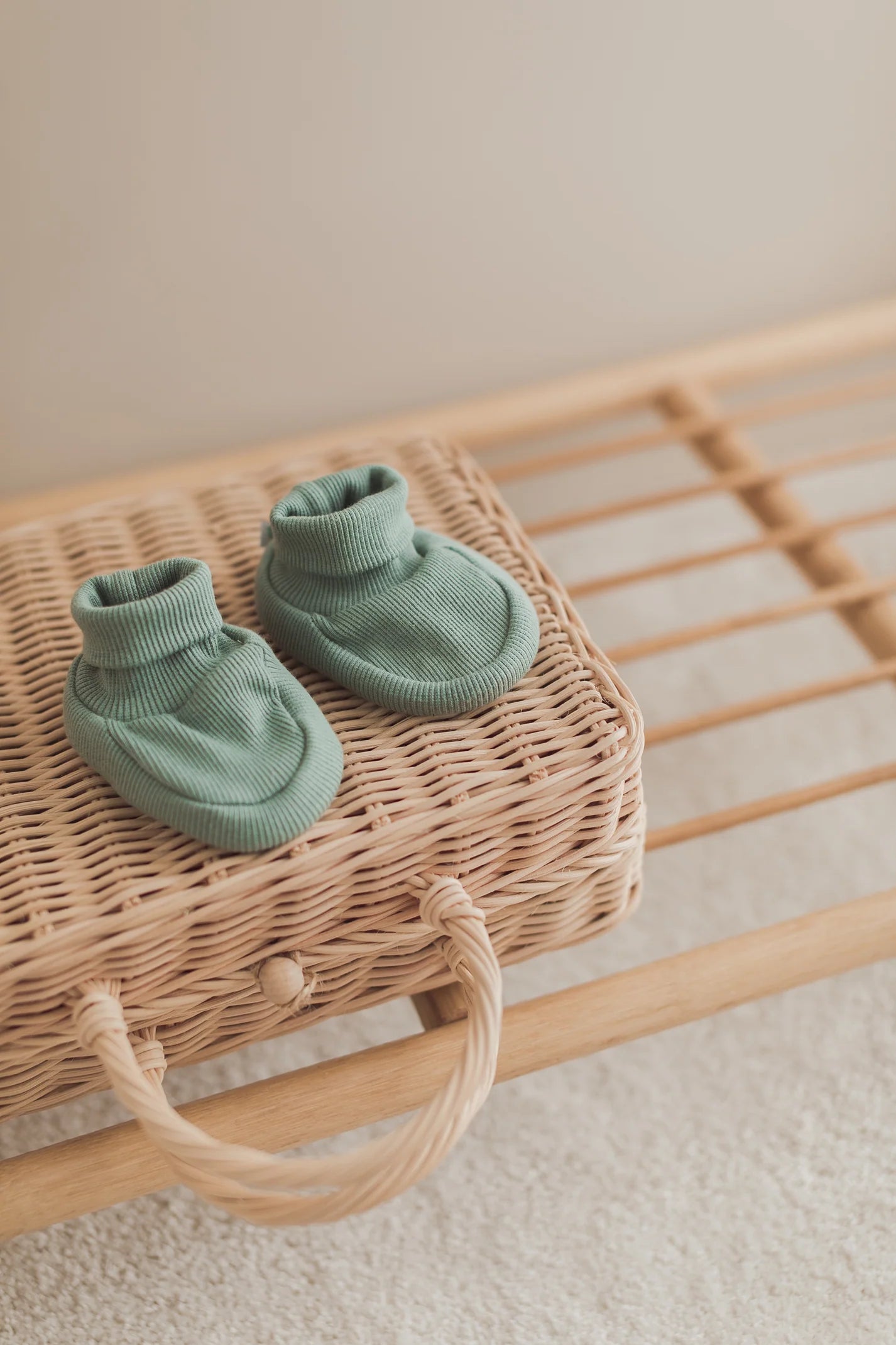 Baumwolle Baby Booties Mint